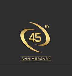 45 Years Anniversary Logo Style With Swoosh Ring