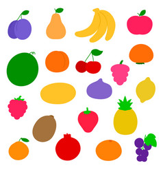 Fruits And Berries Icon Set Flat Design