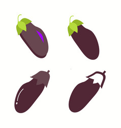 Aubergine Icon Emoji Isolated On White Background