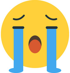 Crying Face Emoji In Minimal Style