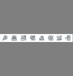 Digital Transformation Line Icons Linear Set