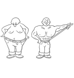 Happy Cartoon Man Loosing Weight Coloring Page