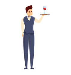 Butler Wine Glass Icon Cartoon Style