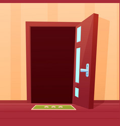 Cartoon Open Door Template House Or Room Opened