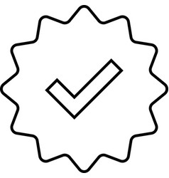 Check Mark Line Tick Verified Badge Icon