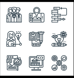 Digital Transformation Line Icons Linear Set