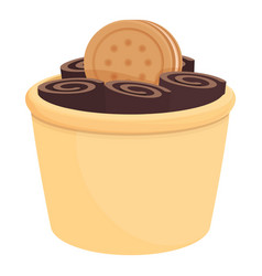 Ice Cream Basket Icon Cartoon Mango Menu