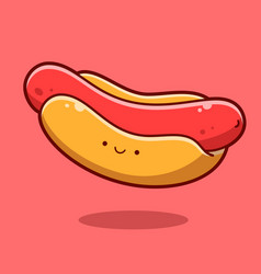 Kawaii Hotdog Cute Happy Smiling