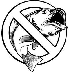 Bass Fish Silhouette Fishing Logo Black And White