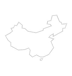 China Dotted Outline Map