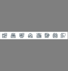 Digital Transformation Line Icons Linear Set