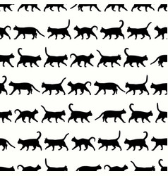 Horizontal Stripes Of Walking Black Cats