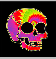 Tie Dye Psychedelic Surreal Skull Tiedye