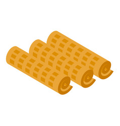 Waffle Roll Icon Isometric Round Belgian