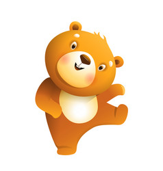 Cute Funny Teddy Bear Doll Dancing Clipart