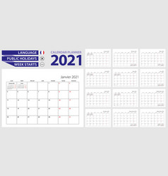 French Calendar Planner For 2021 Language