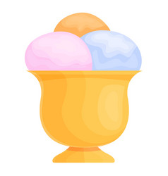 Ice Cream Balls Icon Cartoon Cheese