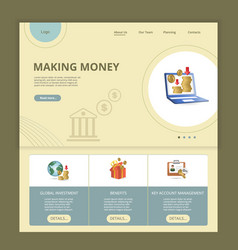 Making Money Flat Landing Page Website Template