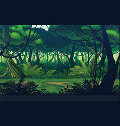 Background of landscape with deep jungle Vector Image