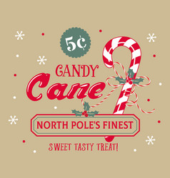 Christmas Vintage Candy Cane Pattern