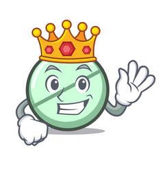 King Drug Tablet Mascot Cartoon