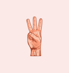 W Letter Logo In A Deaf-mute Hand Gesture Alphabet