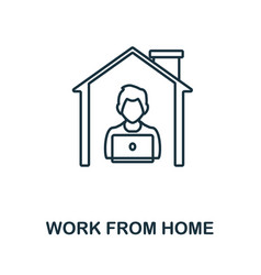 Work From Home Line Icon Monochrome Simple