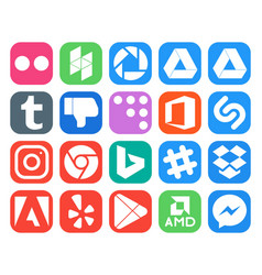 20 Social Media Icon Pack Including Google Play