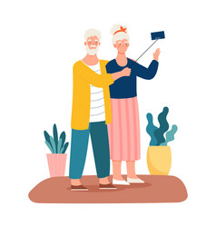 Elderly Couple Take Selfie On Smartphone