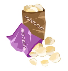 Open Bag Of Chips On White Background