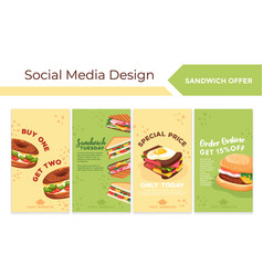 Social Media Story Set With Sandwich Meal Offer