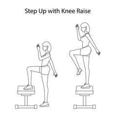 Step Up With Knee Raise Exercise Outline