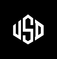 Usd Letter Logo Design With Polygon Shape