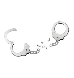 Broken Handcuffs Realistic Composition