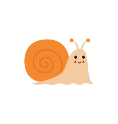 Cartoon Cute Snail Isolated On White Background