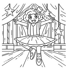 Circus Ballerina Coloring Page For Kids