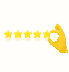 Making Five Star Evaluation Hand Holding Stars