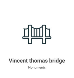 Vincent Thomas Bridge Outline Icon Thin Line