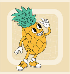 Vintage Groovy Pineapple Character