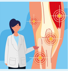 Woman Doctor And Knee Pain