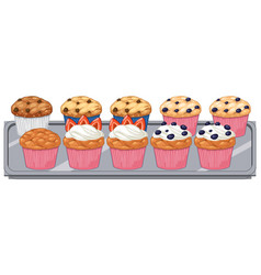 A Tray Of Muffin Cartoon