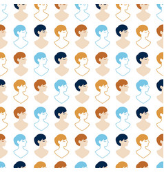 Abstract Seamless Pattern With Men Profile