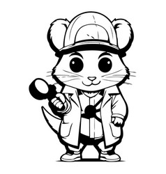 Cute Cartoon Hamster In A Baseball Cap