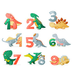 Cute Dinosaur Cartoon Numbers