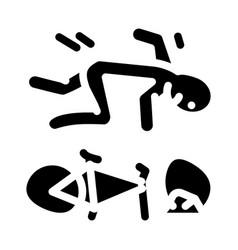 Fall Bike Man Accident Glyph Icon