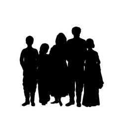 Family Silhouettes Father Mother And Children