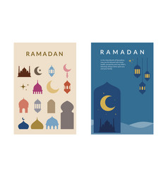 Ramadan Poster With Icon Set