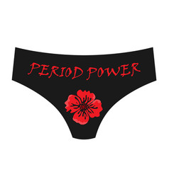 Women Panties With Red Blood Flower Symbol