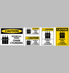 Caution Sign Secure All Tanks Chain Cylinders