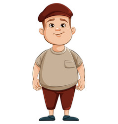 Chubby Teen Cartoon Character In Hat